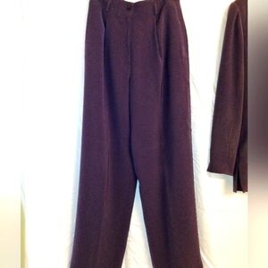 Caslon Plum Colored Wide Leg Pants with Relaxed Fit and Full Length